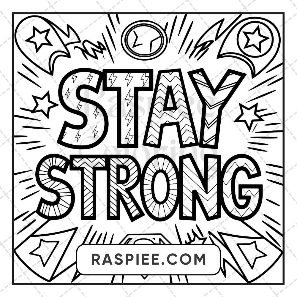 Stay Strong Coloring Pages Muscular Man Coloring Page PNG Transparent