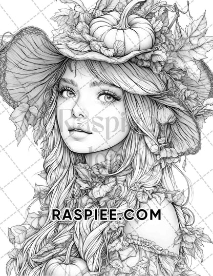 Fairy Beauties Portrait Adult Coloring Pages Printable PDF Instant Download