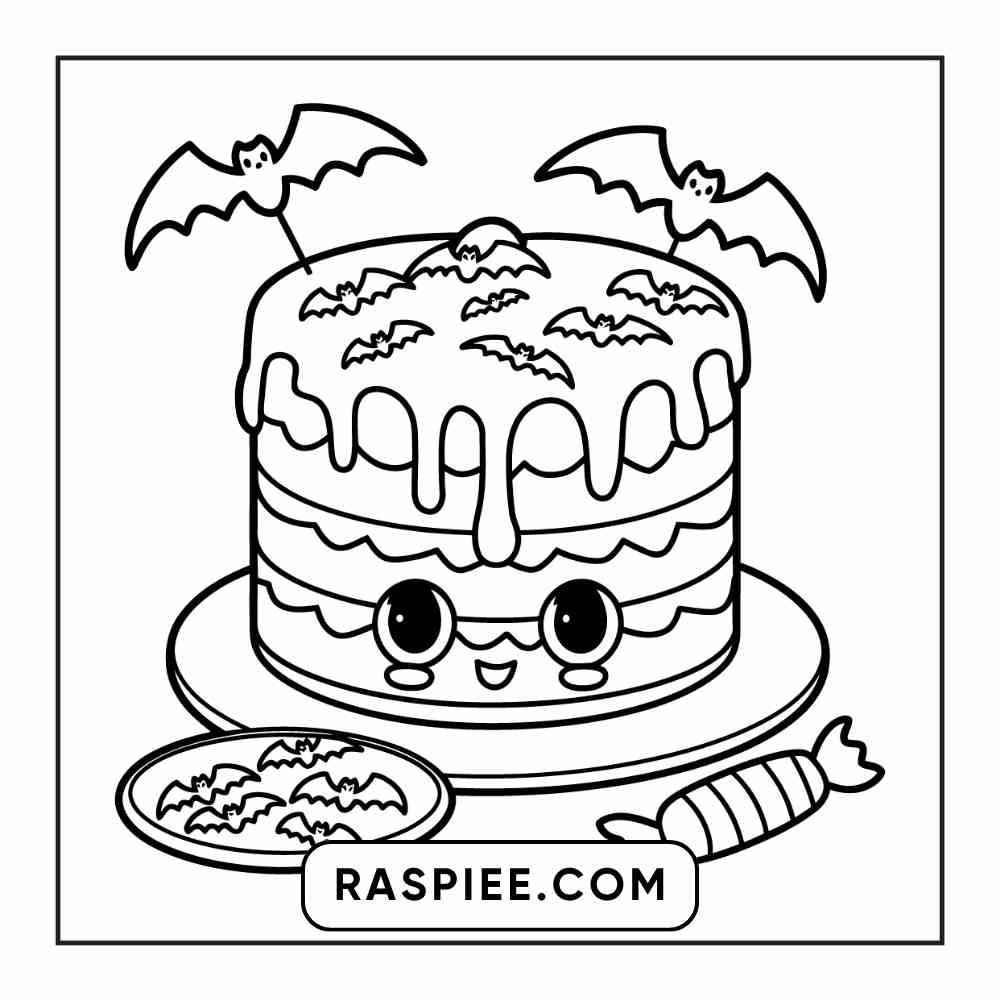 100 Bold Easy Spooky Food & Drinks Coloring Pages Printable PDF Instant Download - RASPIEE