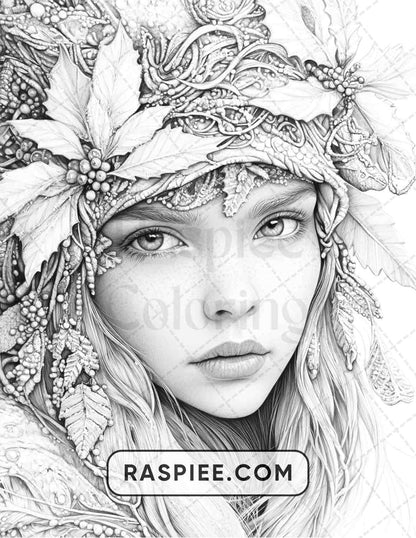 68 Christmas Fantasy Adult Coloring Pages