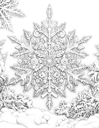 Steampunk Christmas Adult Coloring Pages Printable PDF Instant Download