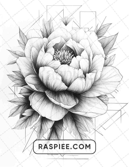 77 Flower Tattoos Adult Coloring Pages - RASPIEE