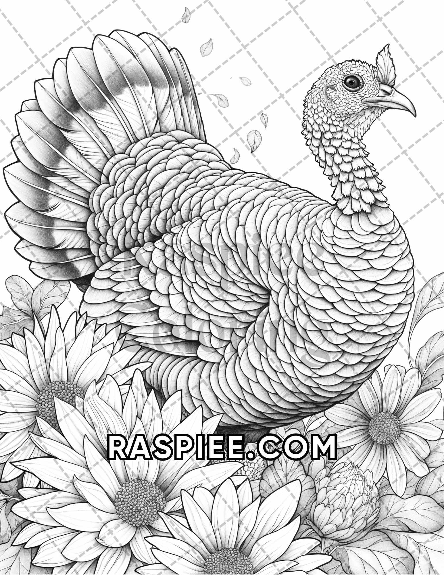 75 Animals in Flowers Grayscale Adult Coloring Pages Printable PDF Instant Download - RASPIEE