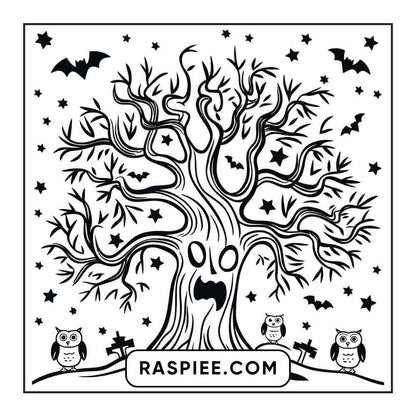 100 Bold and Easy Cute Halloween Coloring Pages Printable PDF Instant Download - RASPIEE