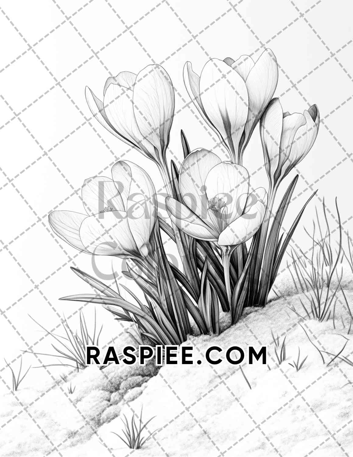 Seasonal Flowers Adult Coloring Pages Printable PDF Instant Download