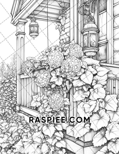 Fall Flowers Adult Coloring Pages Printable PDF Instant Download - RASPIEE