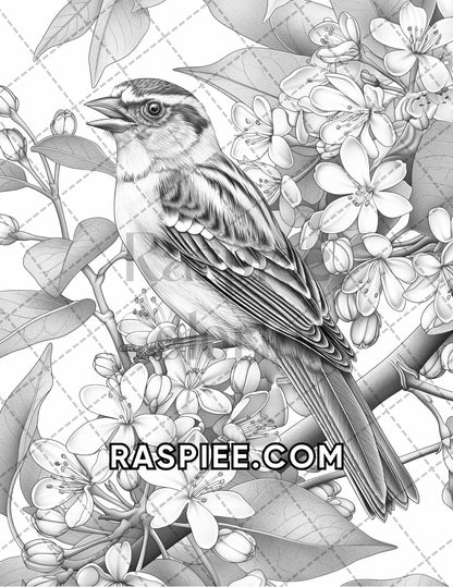 75 Animals in Flowers Grayscale Adult Coloring Pages Printable PDF Instant Download - RASPIEE