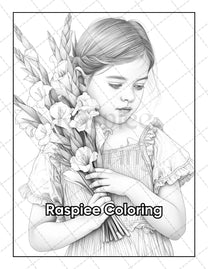50 Adorable Flower Girls Coloring Pages for Adults Printable PDF Insta ...