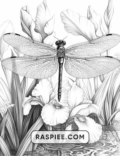 Insects and Flowers Adult Coloring Pages - RASPIEE