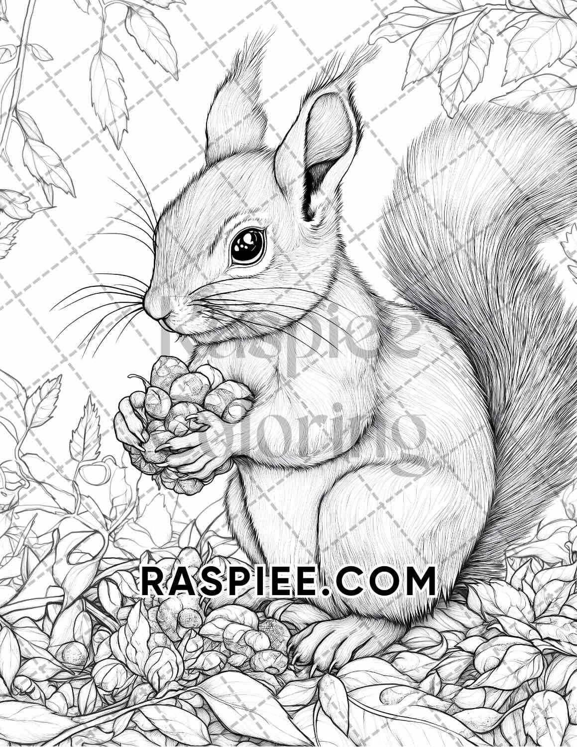 Autumn Charm Adult Coloring Pages Printable PDF Instant Download - RASPIEE