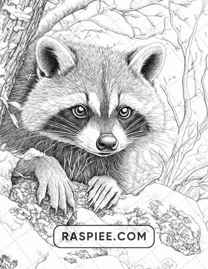 86 Winter Animals Adult Coloring Pages