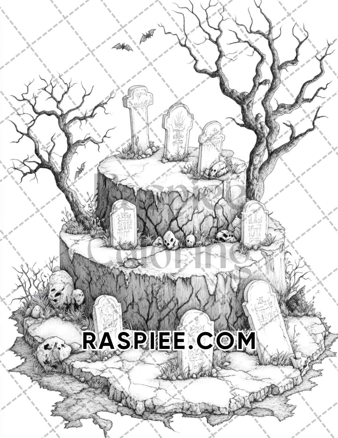 Spooky Desserts Halloween Adult Coloring Pages Printable PDF