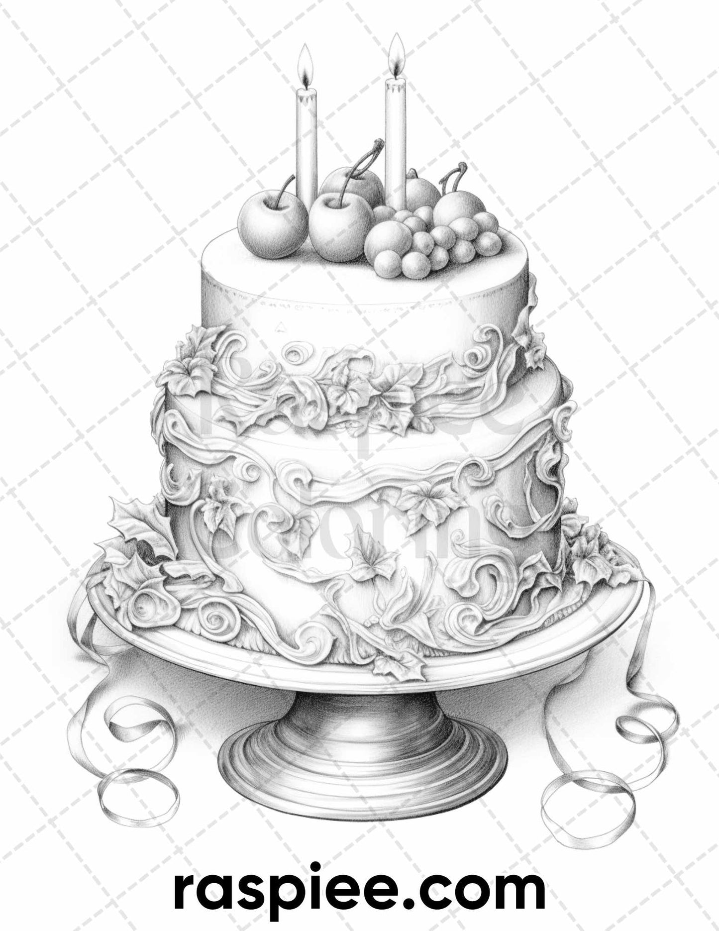 Christmas Cake Coloring Page, Grayscale Adult Coloring, Xmas Cake Coloring pages, Christmas Coloring Pages for Adults, Xmas Coloring Pages, Holiday Coloring Pages, Grayscale Coloring Sheets, Relaxing Coloring Activity, Adult Coloring Book Printable, Holiday Coloring Fun, Winter Dessert Coloring, stress relief coloring pages