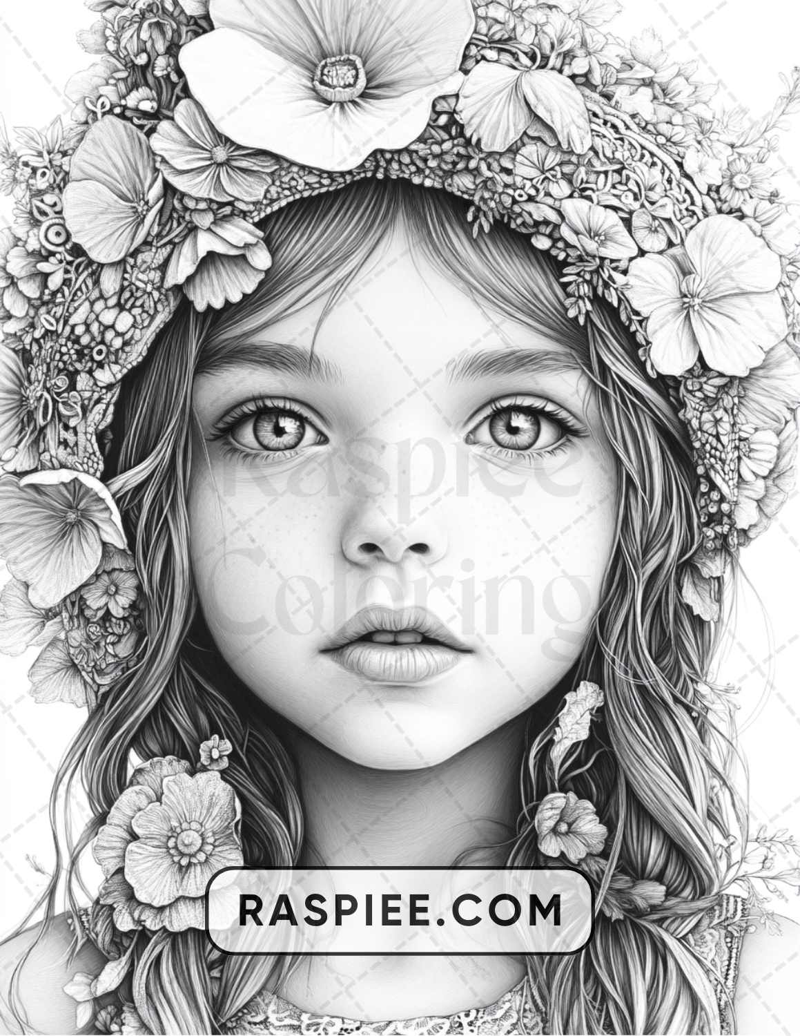 88 Bohemian Little Girls Portrait Adult Coloring Pages