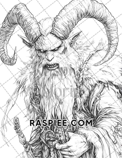 Horror Demons Halloween Adult Coloring Pages Printable PDF Instant Download