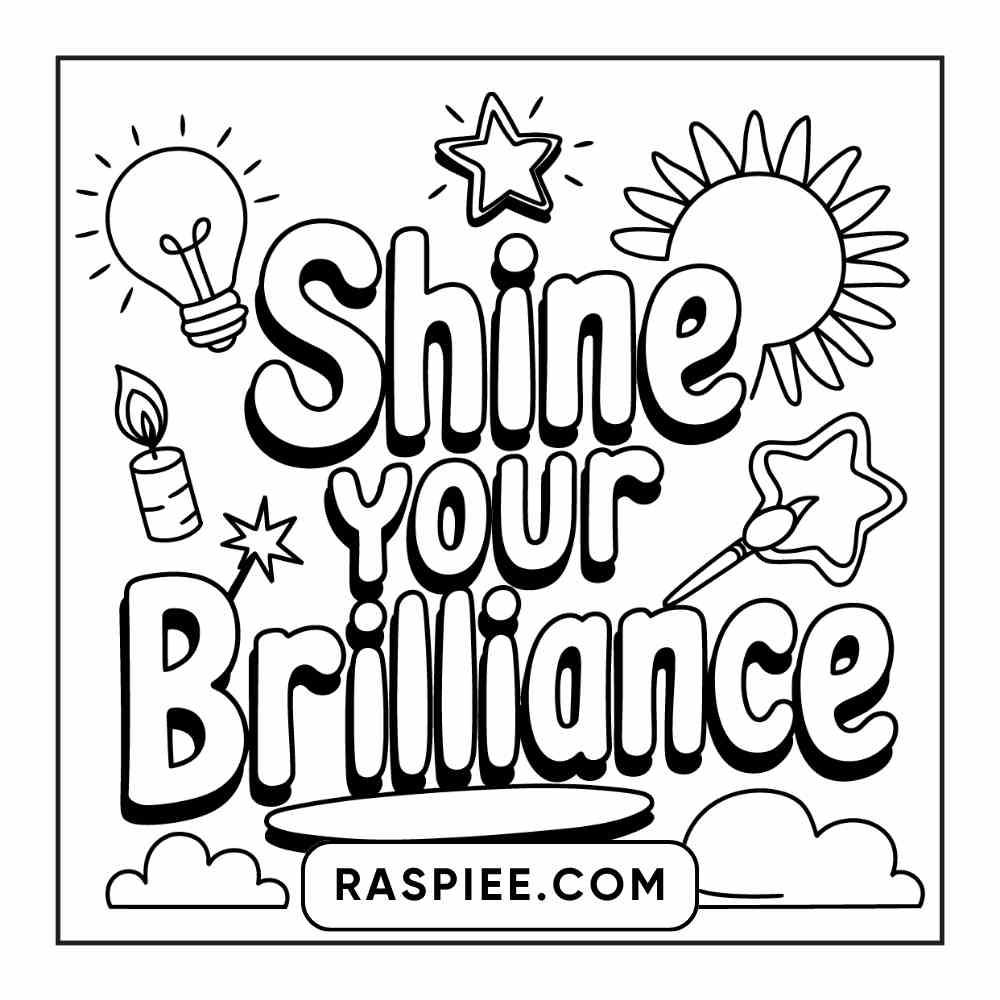 78 Bold and Easy Inspirational Words Coloring Pages Printable PDF Instant Download - RASPIEE