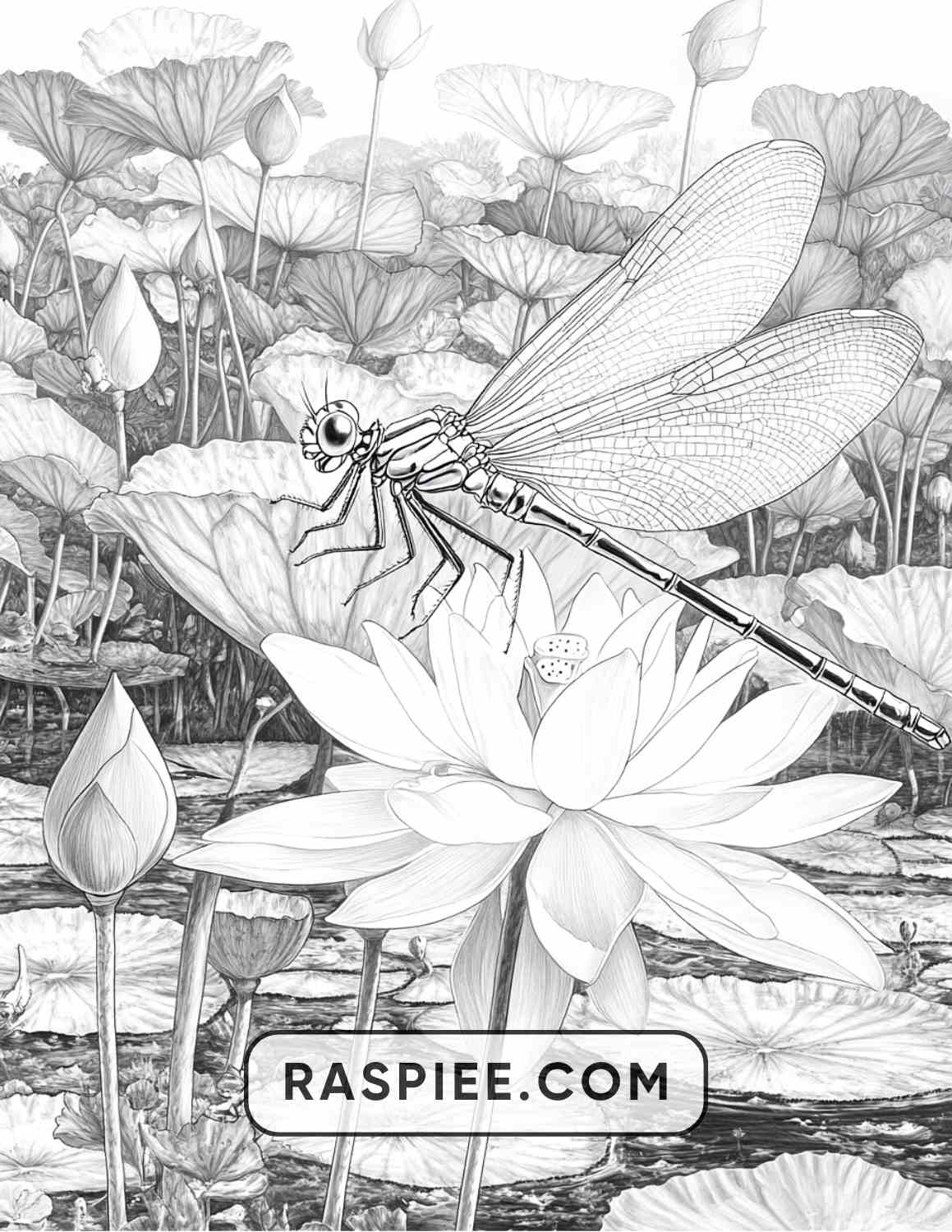 Insects and Flowers Adult Coloring Pages - RASPIEE