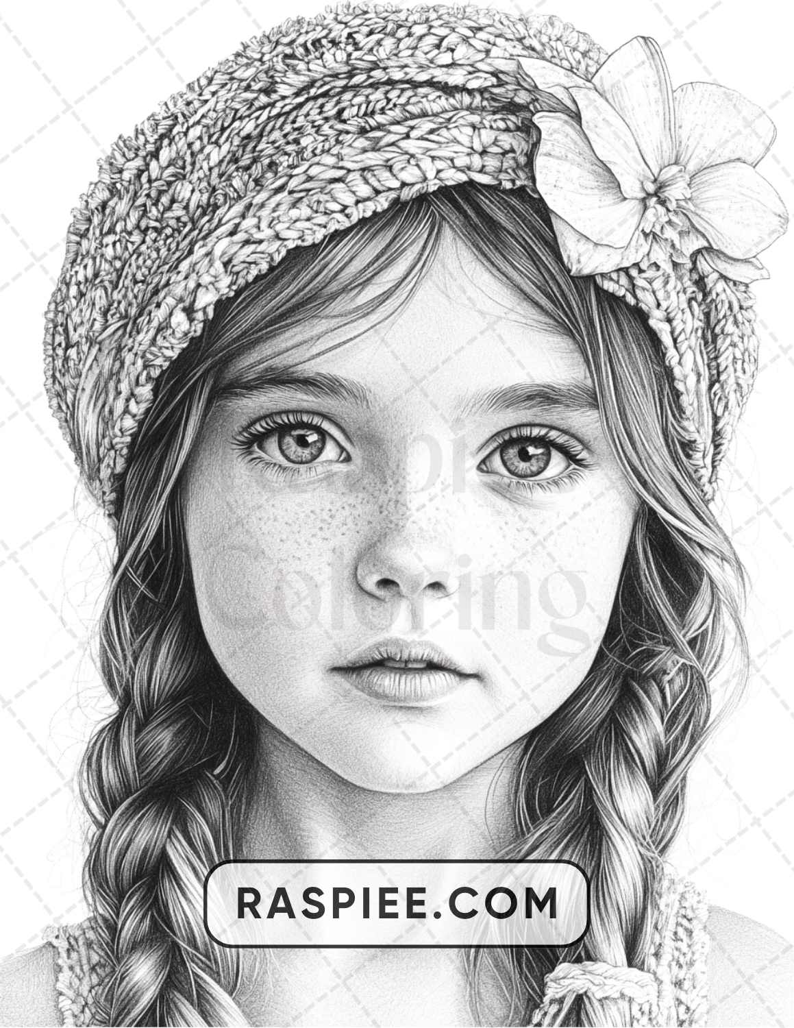 88 Bohemian Little Girls Portrait Adult Coloring Pages