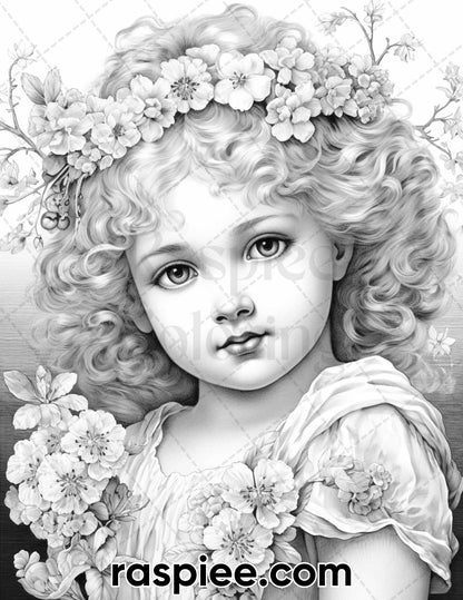 adult coloring pages, adult coloring sheets, adult coloring book pdf, adult coloring book printable, grayscale coloring pages, grayscale coloring books, portrait coloring pages for adults, portrait coloring book, vintage coloring pages, spring coloring pages for adults, spring coloring book
