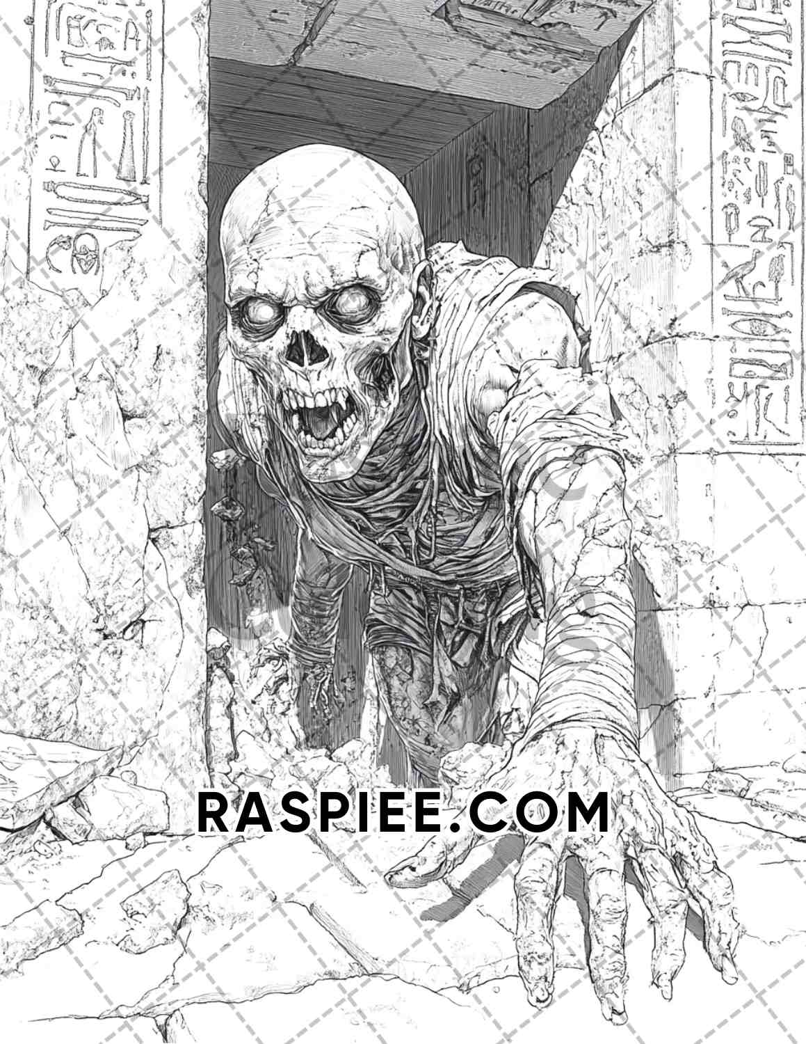 Nightmarish Creatures Halloween Adult Coloring Pages Printable PDF Instant Download