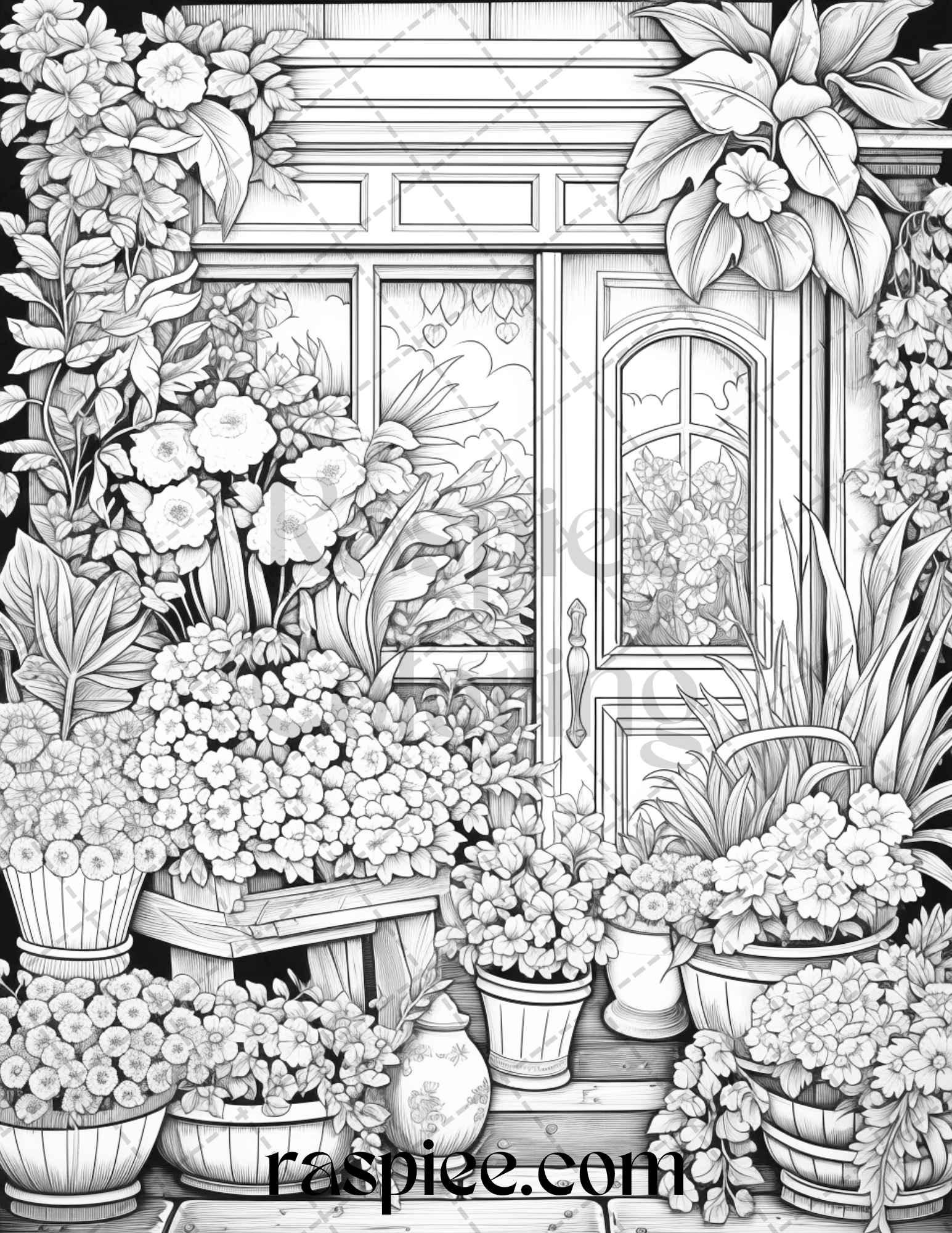 45 Flower Store Front Grayscale Coloring Pages Printable for Adults, P – RASPIEE 45-flower-store-front-grayscale-coloring-pages-printable-for-adults-p-raspiee