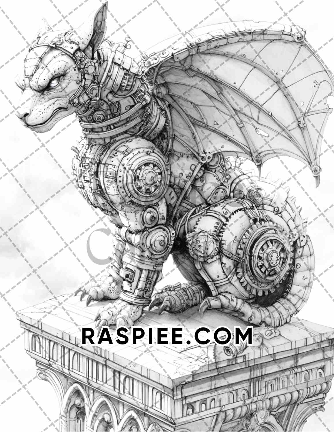 Steampunk Halloween Adult Coloring Pages Printable PDF Instant Download