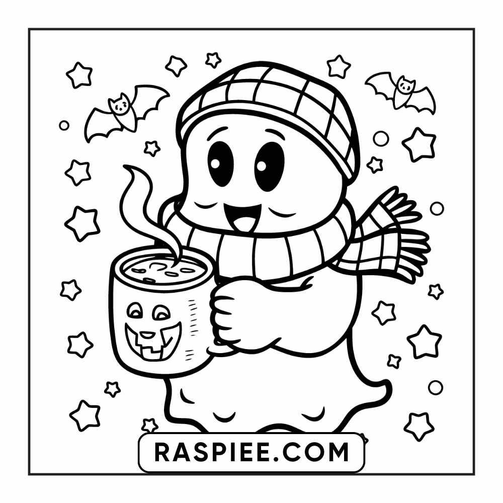 84 Cozy Halloween Bold & Easy Coloring Pages Printable PDF Instant Download - RASPIEE