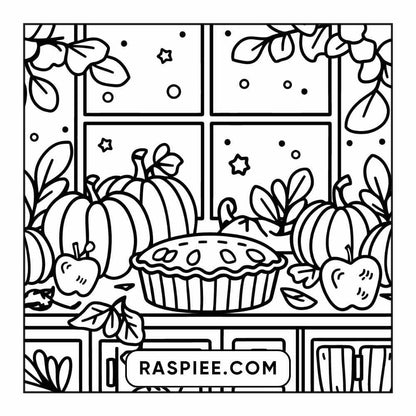 114 Cozy Autumn Bold & Easy Coloring Pages PDF Printable Instant Download - RASPIEE