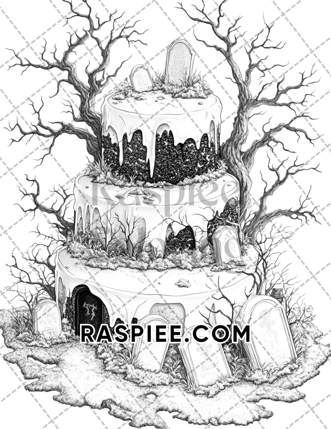 Spooky Desserts Halloween Adult Coloring Pages Printable PDF