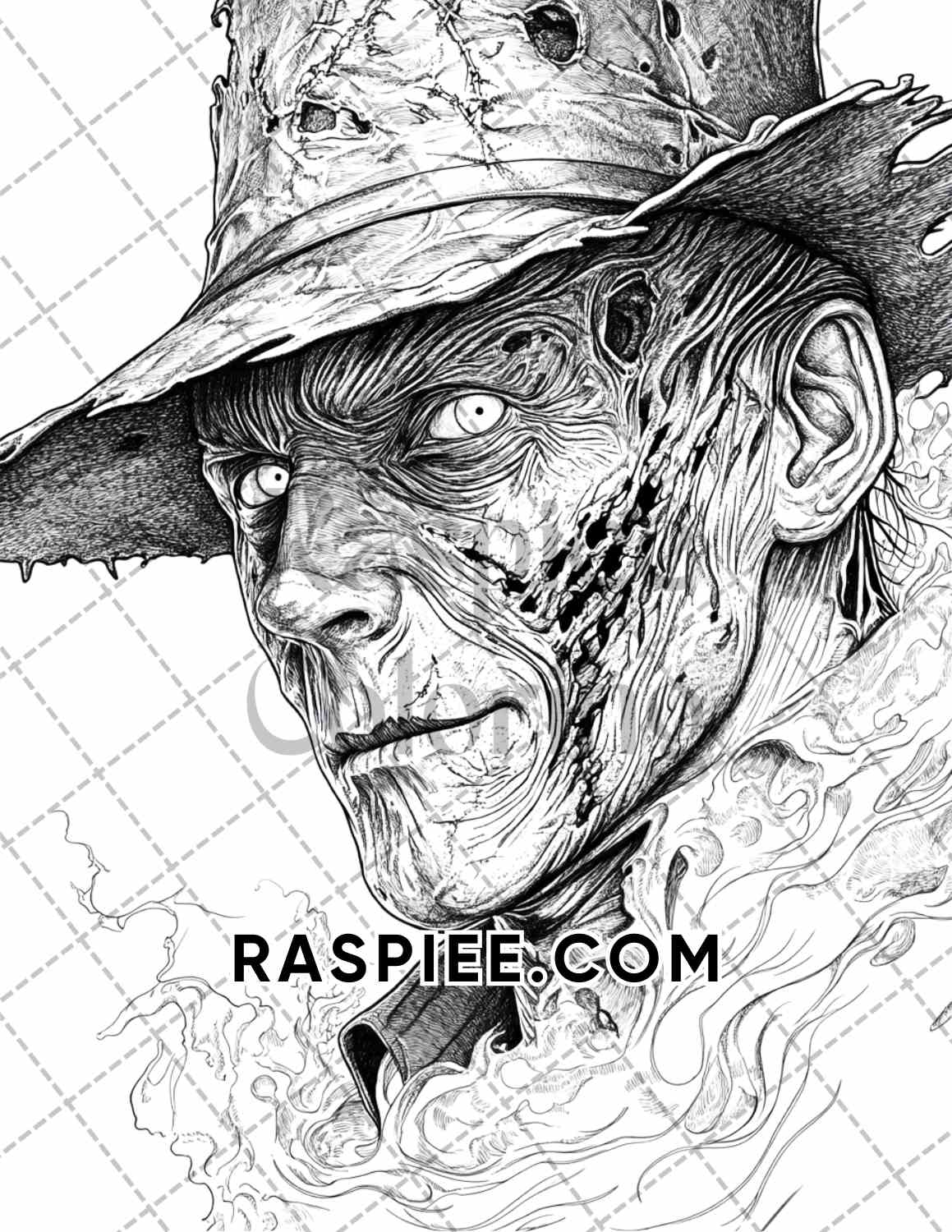 Legends of Horror Halloween Adult Coloring Pages Printable PDF Instant Download