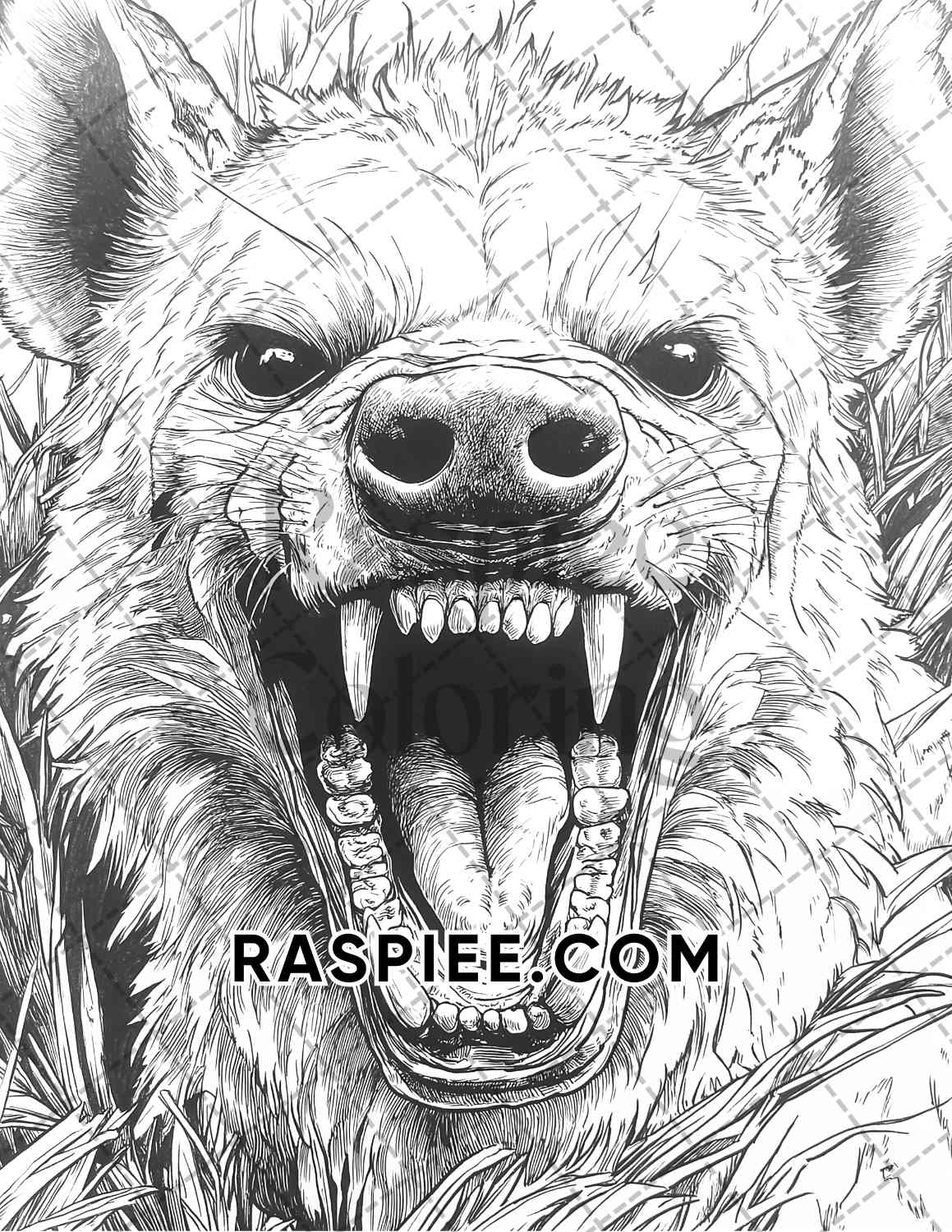 Horror Animals Halloween Adult Coloring Pages Printable PDF Instant Download