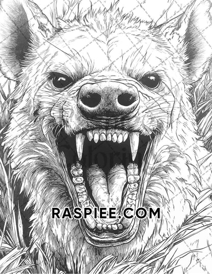 Horror Animals Halloween Adult Coloring Pages Printable PDF Instant Download