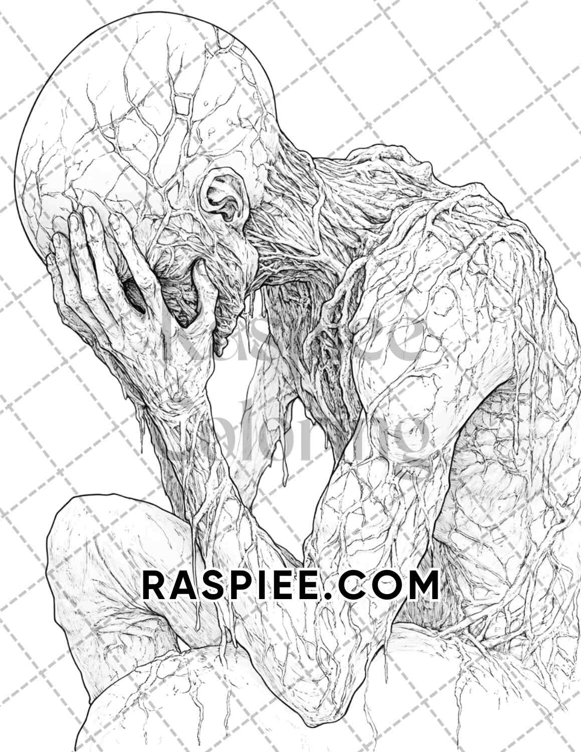 Nightmarish Creatures Halloween Adult Coloring Pages Printable PDF Instant Download