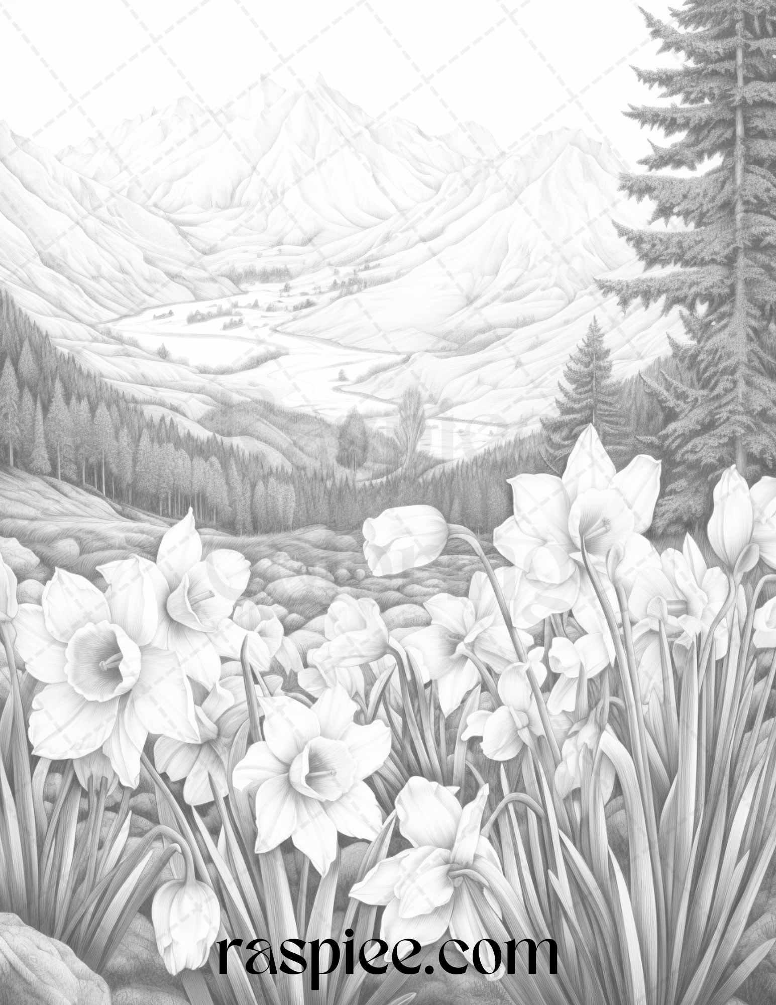 60 Mountain Flower Landscapes Grayscale Coloring Pages Printable for A – RASPIEE 60-mountain-flower-landscapes-grayscale-coloring-pages-printable-for-a-raspiee