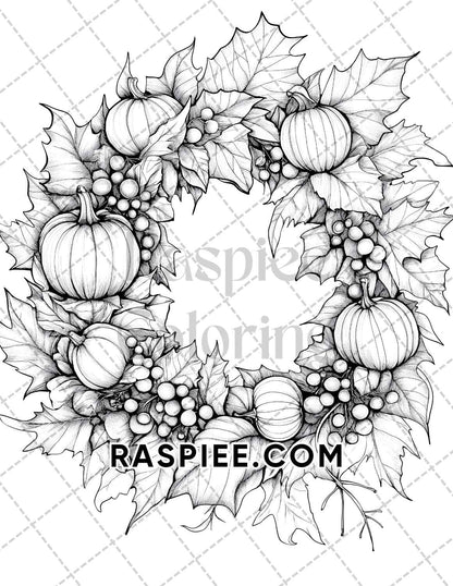 Hello Autumn Adult Coloring Pages Printable PDF Instant Download