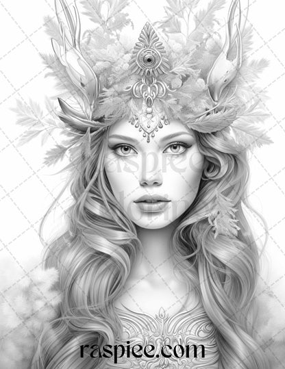 Grayscale Fairy Coloring Page, Winter Fairy Printable Illustration, Adult Coloring Book Art, Detailed Fairy Coloring Sheet, Digital Download Coloring Page, Stress Relief Coloring Activity, High-Quality Winter Fairy Art, Relaxation Coloring Sheets, Fairy and Winter Scenes, Christmas Coloring Pages, Xmas Coloring Pages