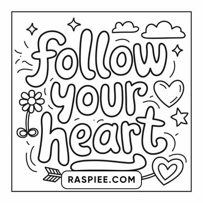 78 Bold and Easy Inspirational Words Coloring Pages Printable PDF Instant Download - RASPIEE