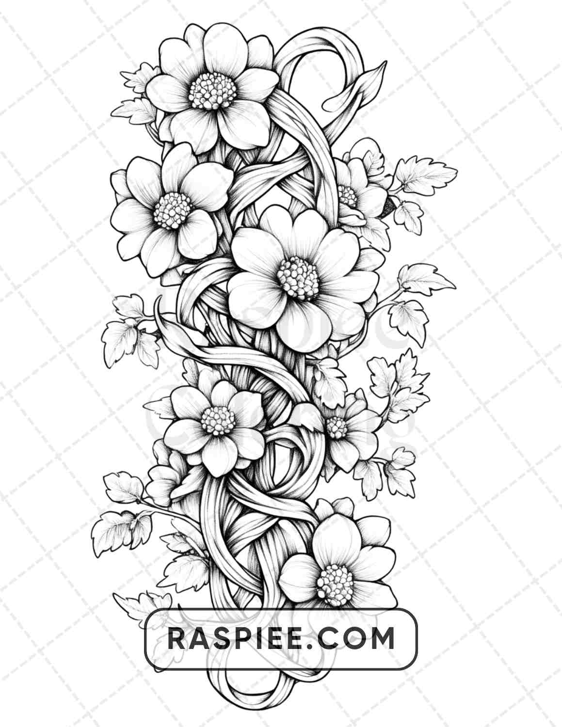 77 Flower Tattoos Adult Coloring Pages - RASPIEE