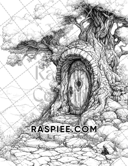 Surreal World Adult Coloring Pages Printable PDF Instant Download