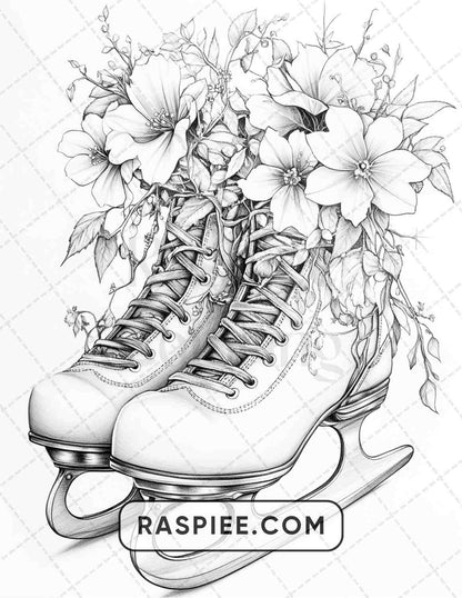 77 Winter Flowers Adult Coloring Pages