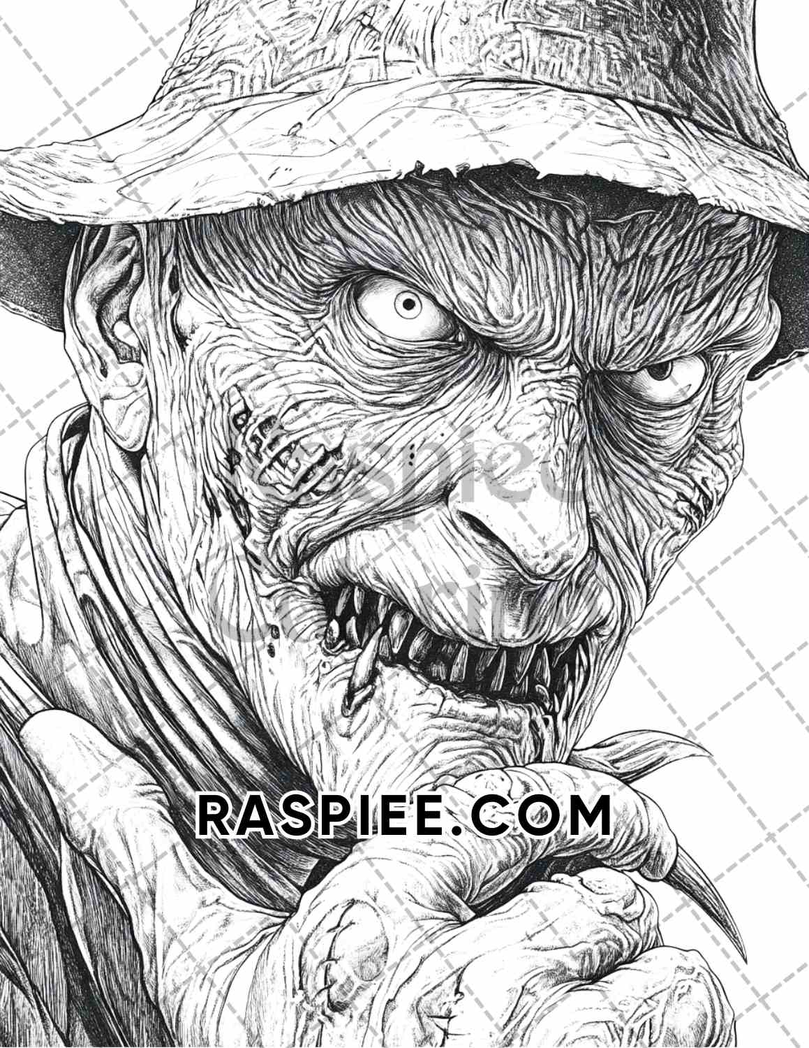 Legends of Horror Halloween Adult Coloring Pages Printable PDF Instant Download