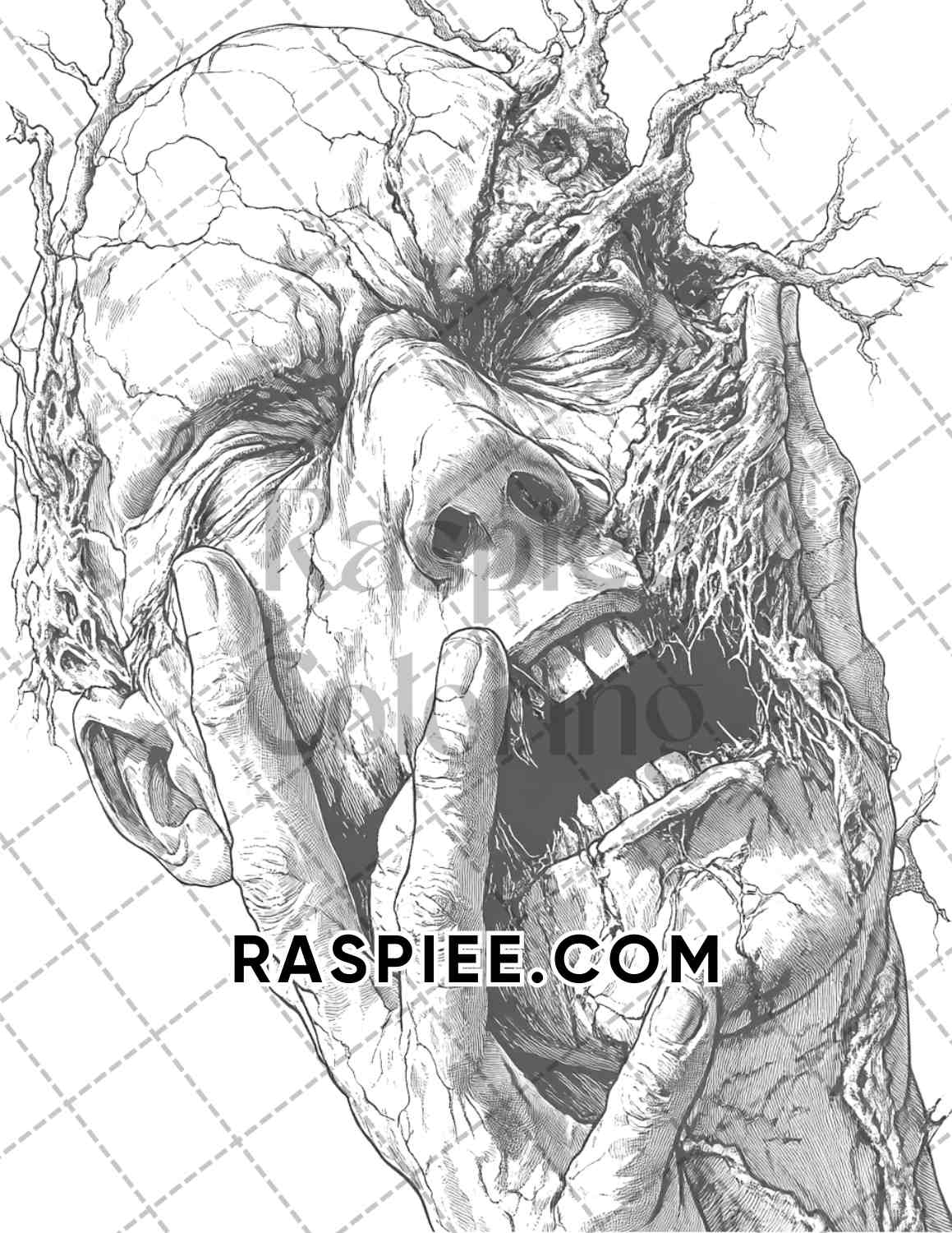 Nightmarish Creatures Halloween Adult Coloring Pages Printable PDF Instant Download