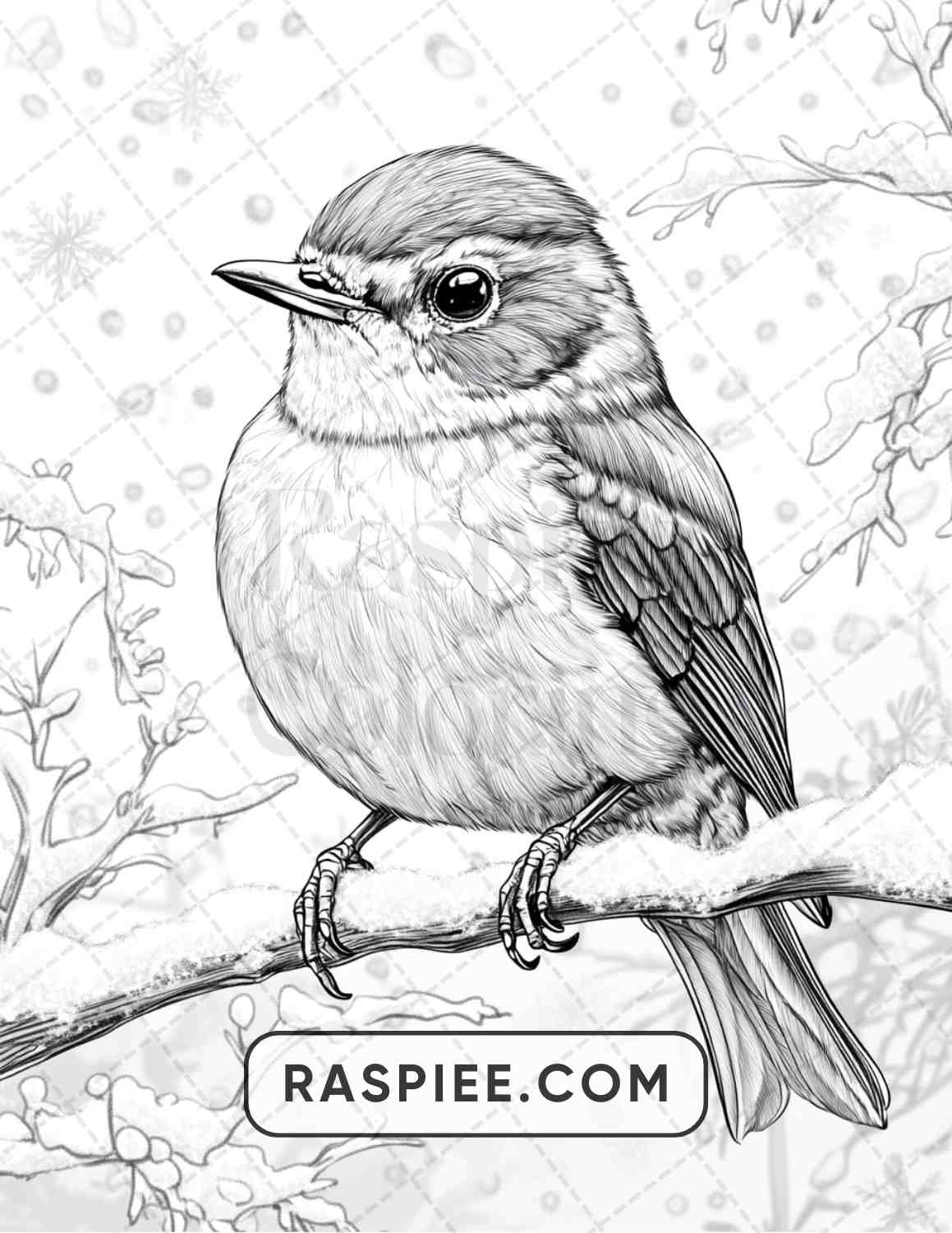 80 Winter Birds Adult Coloring Pages