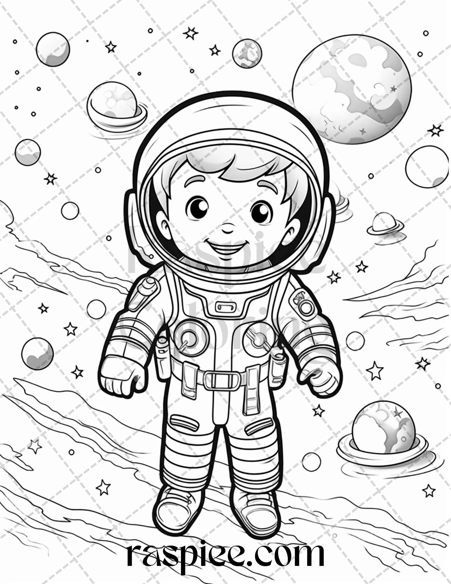 Kids Coloring Paper Roll 30cmX300cm Perfect Travel Activity Astronaut Planet, Other