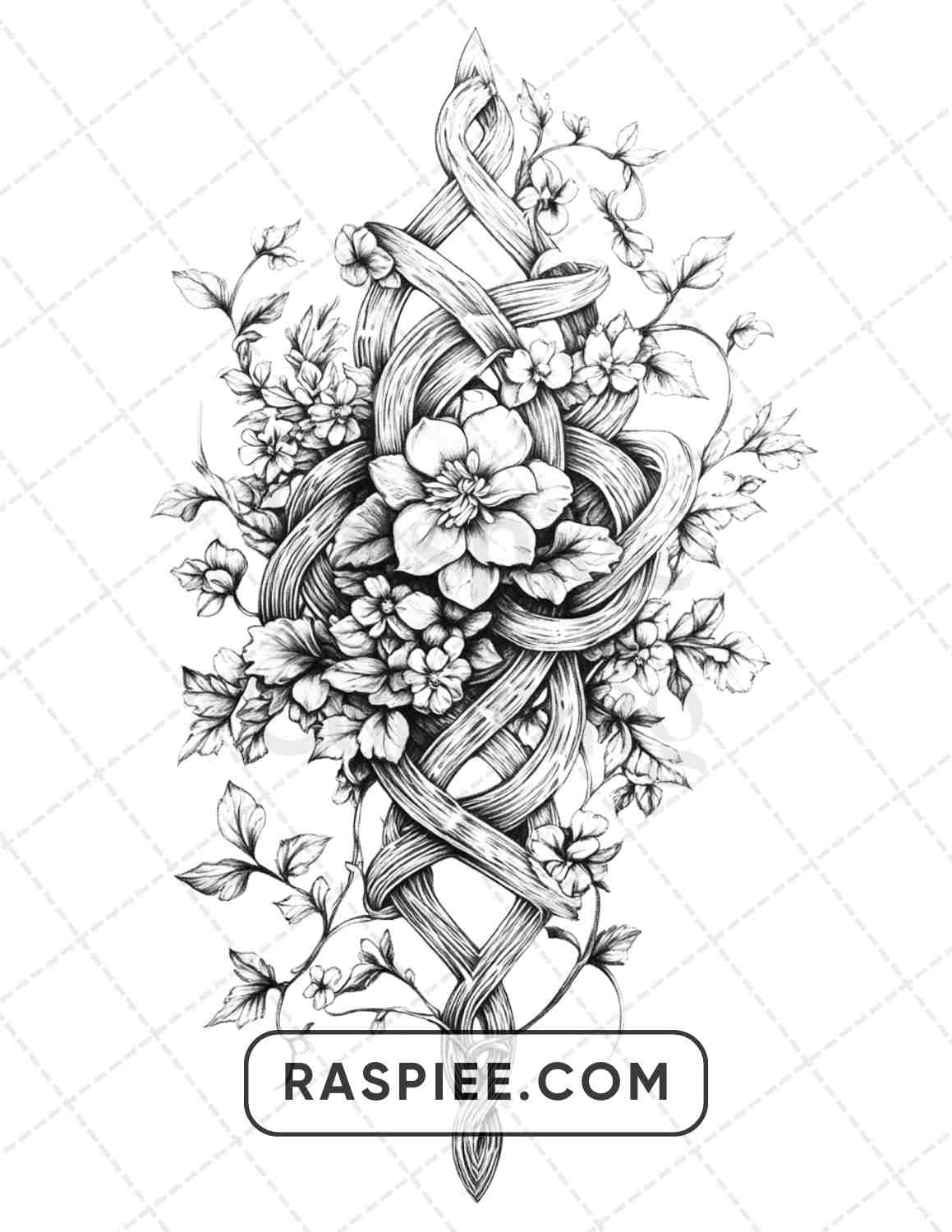 77 Flower Tattoos Adult Coloring Pages - RASPIEE