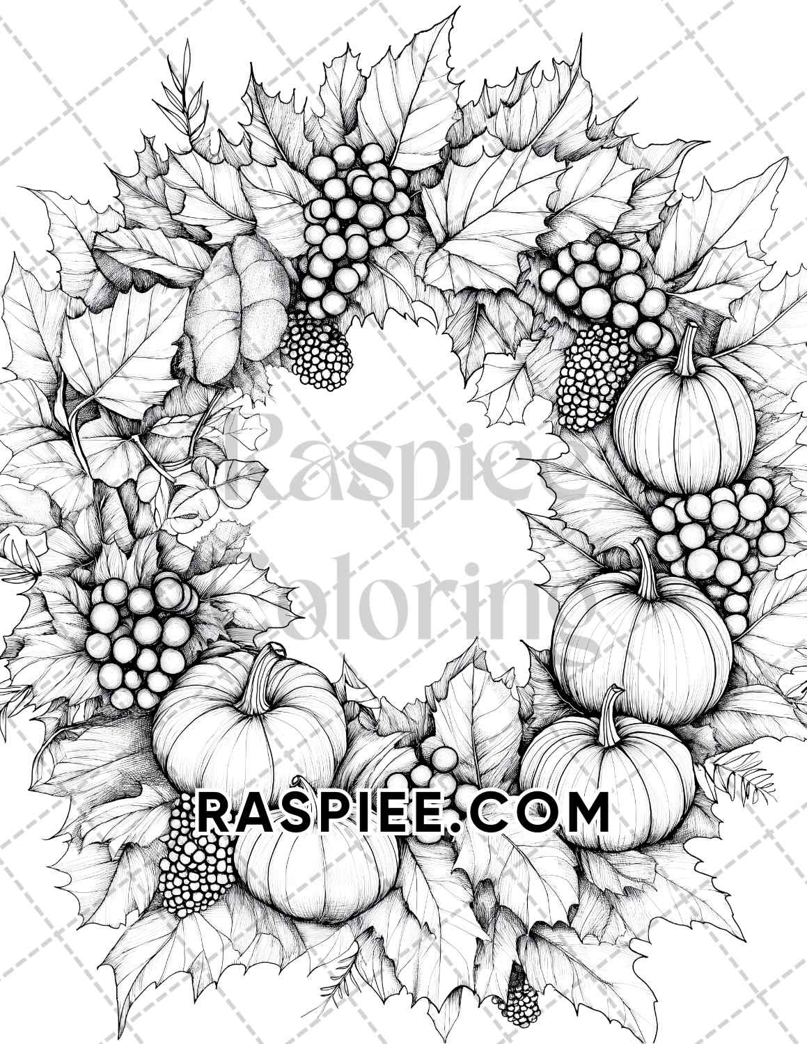 Hello Autumn Adult Coloring Pages Printable PDF Instant Download - RASPIEE