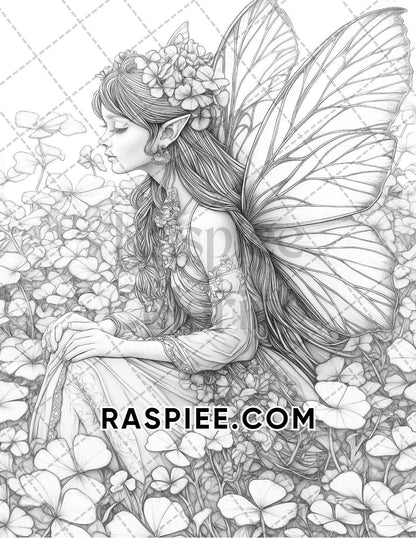 Fairy Beauties Portrait Adult Coloring Pages Printable PDF Instant Download