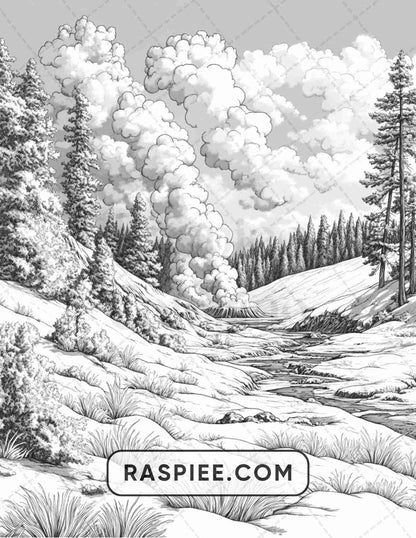 82 Winter Landscapes Adult Coloring Pages - RASPIEE