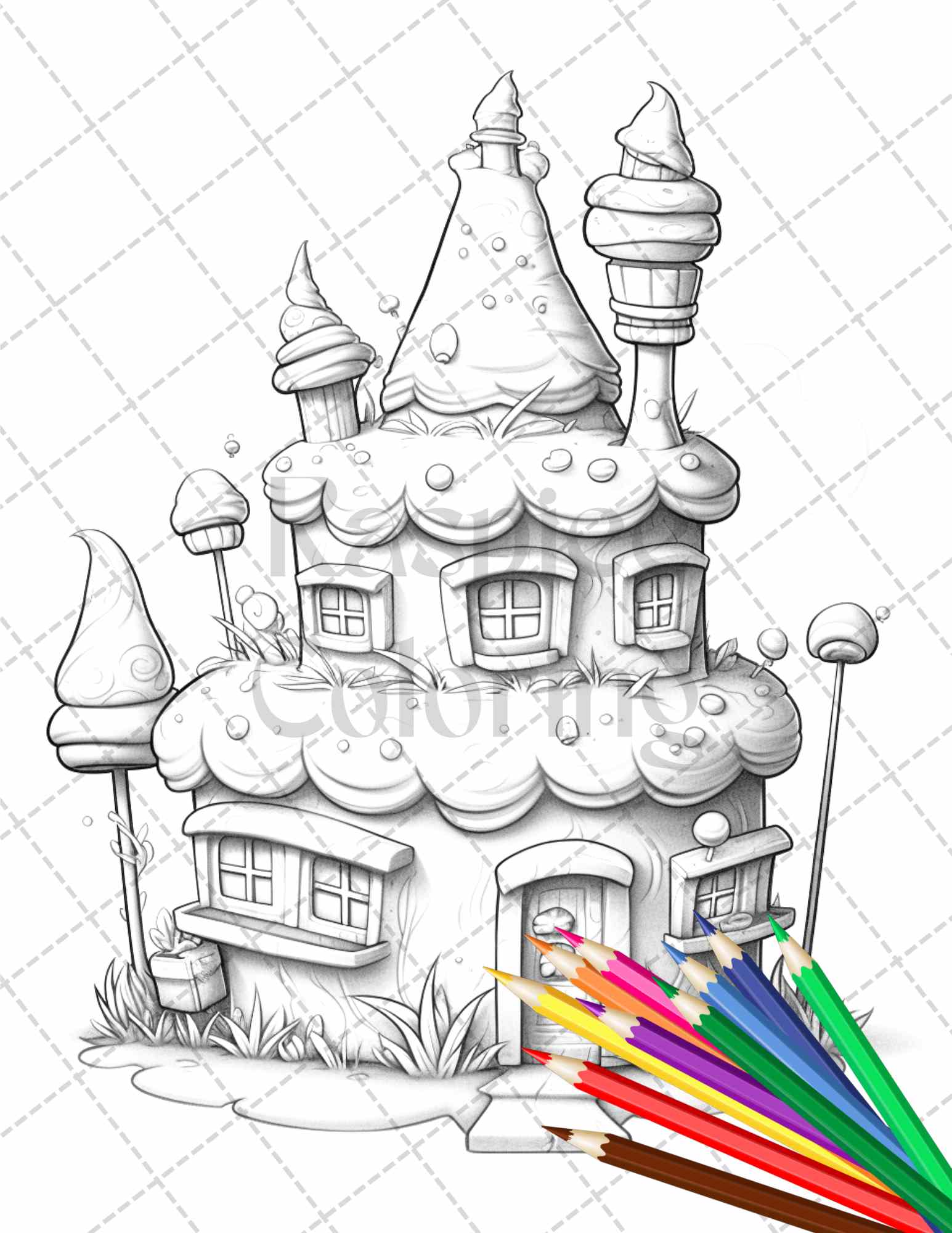 8 Adult and kids coloring book page | CosKrisArt