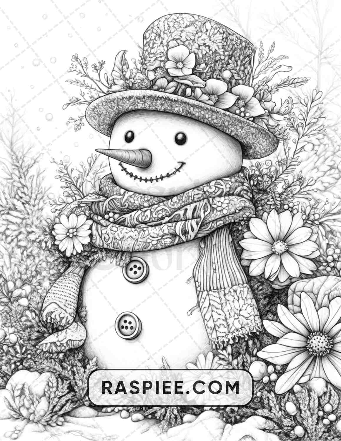 77 Winter Flowers Adult Coloring Pages